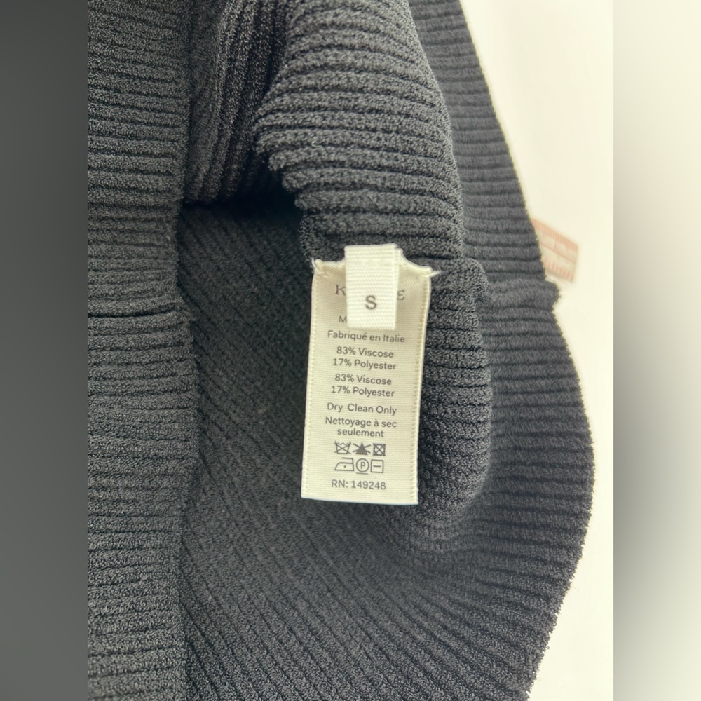 NWT $1474 KHAITE SWEETHEART L/s RIBBED-KNIT SWEATER TOP Black Size Small - Picture 7 of 11